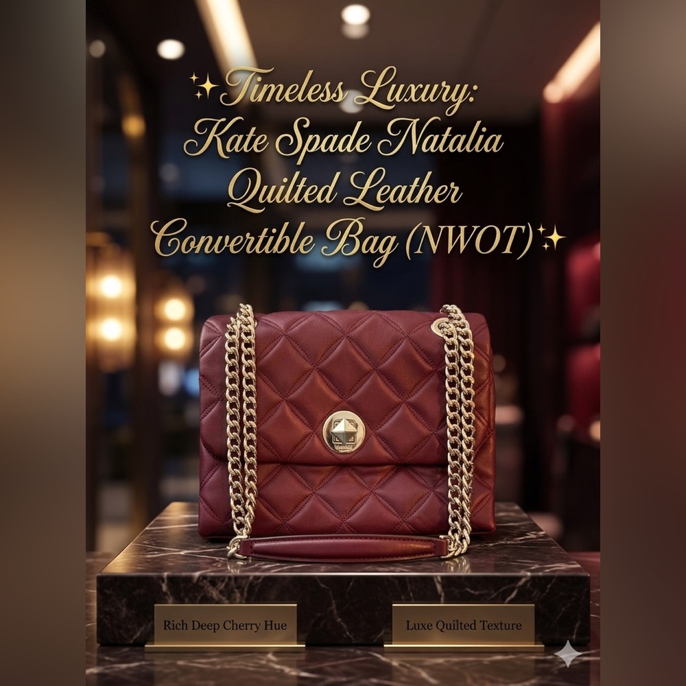 kate spade ‘Natalia’ Quilted Leather Convertible Burgundy Shoulder Bag